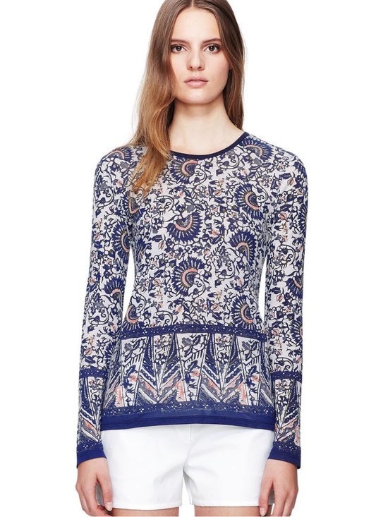 Tory Burch Tops - Tory Burch Madura Print Moroccan Crewneck Pullover - Kate Middleton Style Size M